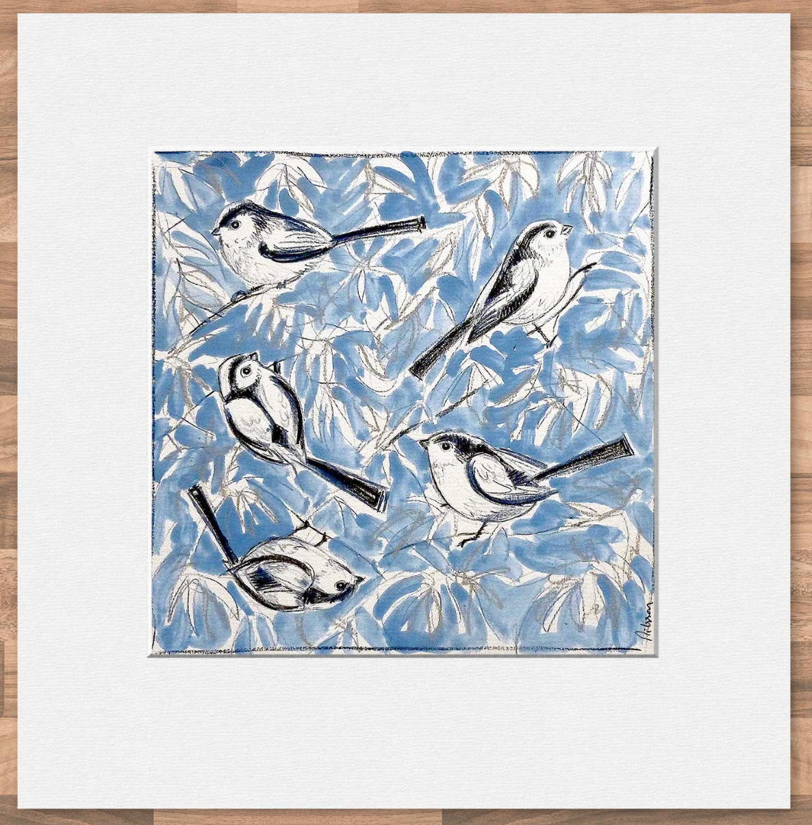 long tailed tits unframed
